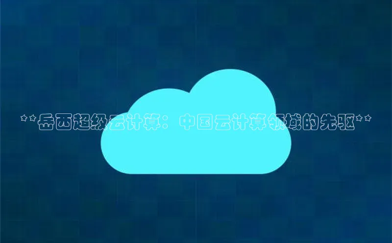 金年会 金字招牌诚信至上 | 首页(欢迎您)梯哥哥科技**岳西超级云计算：中国云计算领域的先驱**